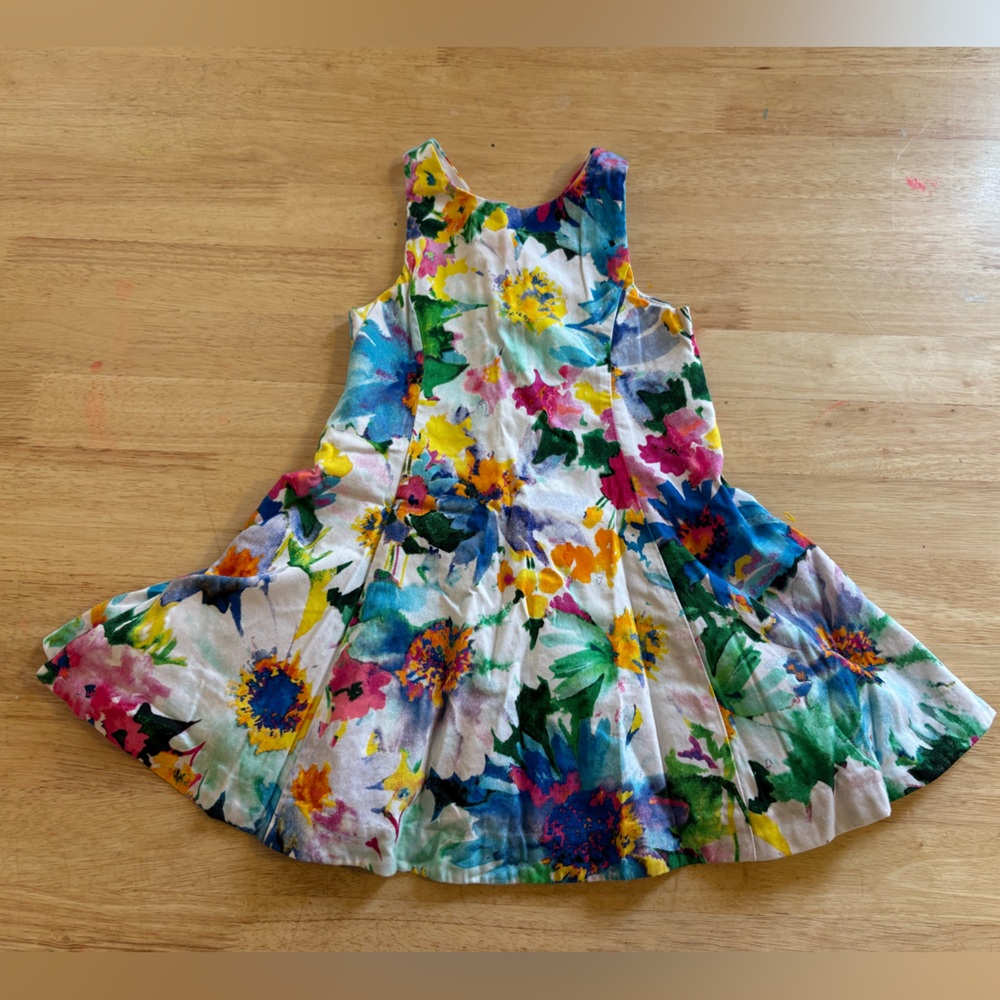 Polo by Ralph Lauren Girls Floral Multicolor White 2T Dress
